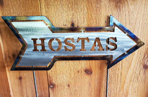 Metal HOSTAS Arrow Sign